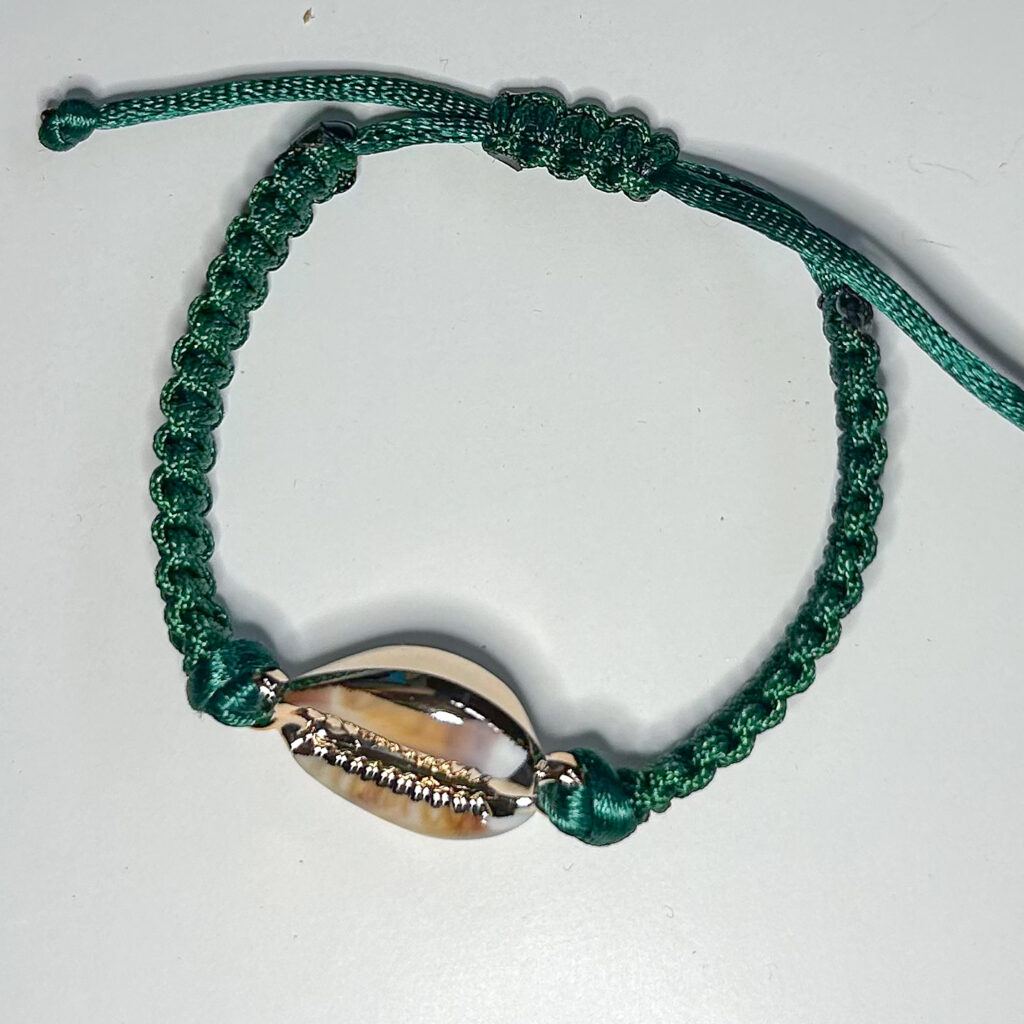 Emerald Cowrie Charm Bracelet