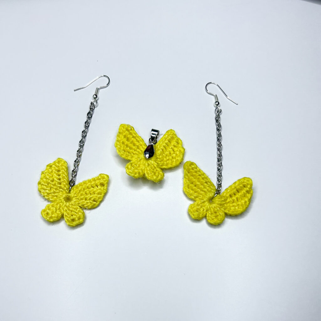 Butterfly Crochet Earrings – Sunshine Yellow