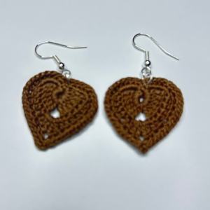 Brown Crochet Earrings