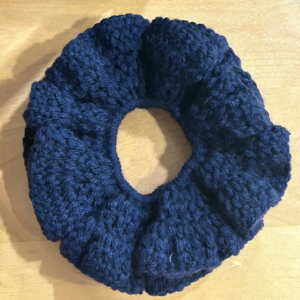 Navy Blue Crochet Scrunchie (2)
