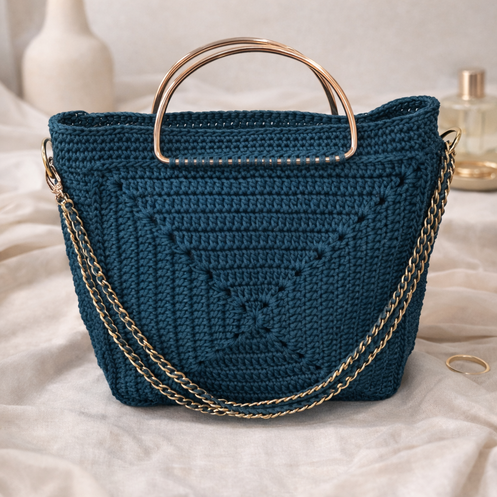 Handmade crochet Bag - Teal