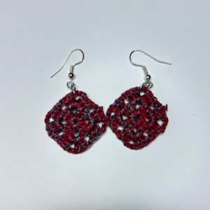 Red Granny square Earrings