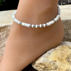 Silver & Turquoise Bead Anklet